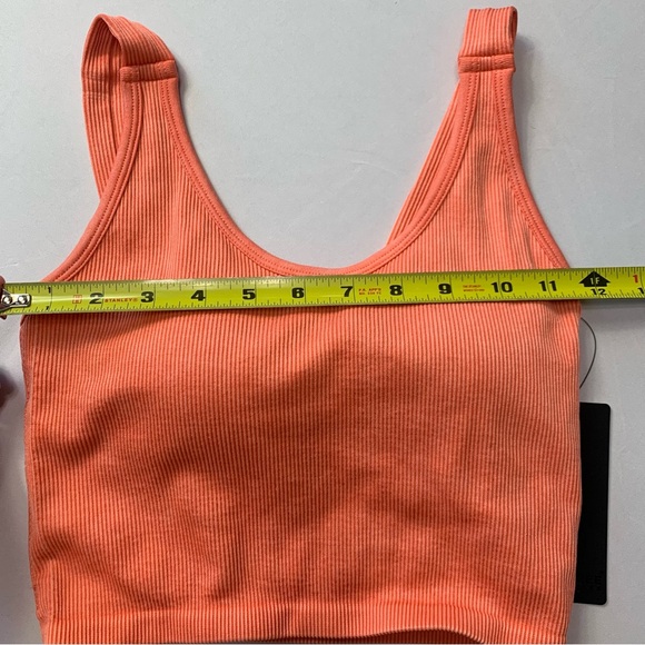 NWT 90 Degree by Reflex Ribbed Sports Bra 2-Pack – Orange & Cream Women’s Small - Picture 10 of 11